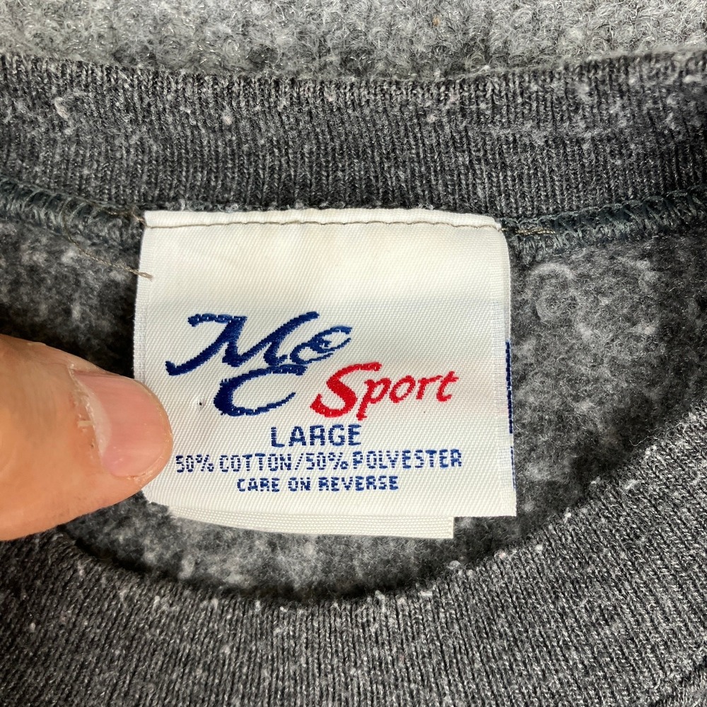 MCSport Sweatshirt Mens L Gray Hooked Fishing Graphic Crewneck Pullover - Picture 3 of 7